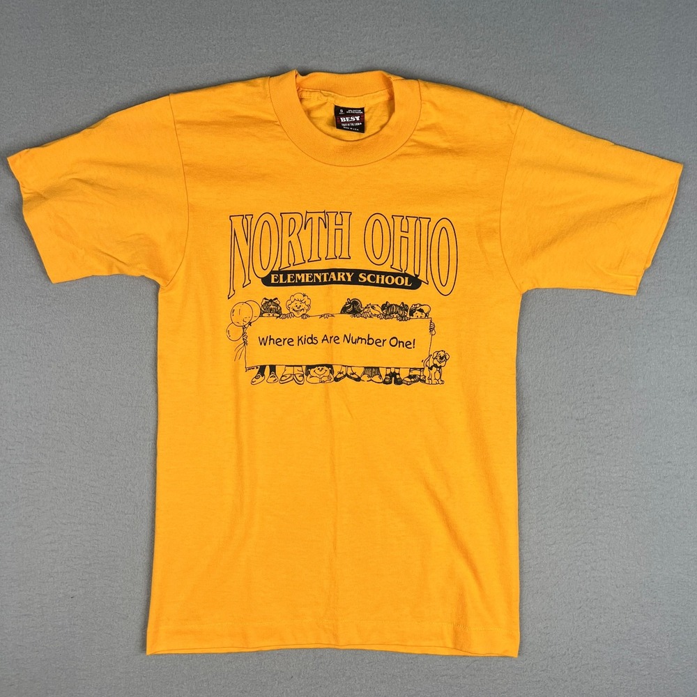 VTG North Ohio Elementary School T Shirt Fits XS Single Stitch‎ BEST Tag 90s USA